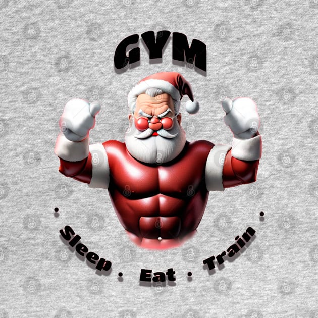 Santa Claus training in the gym by Quasars Moon